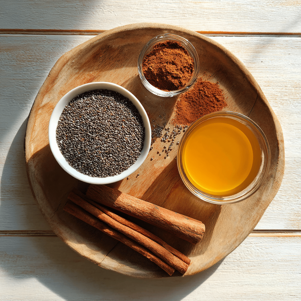Natural Ozempic Recipe 6 Natural Ozempic recipe ingredients flat lay